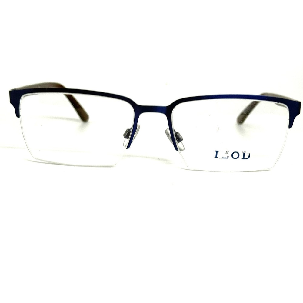 IZOD IZ 2109 Navy Blue Semi Rimless Rectangular Eyeglass Frames 55-17-145 Italy